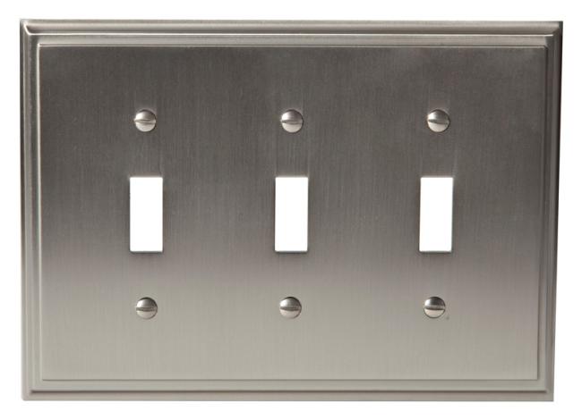 Switch Plates & Outlet Covers |  Mulholland Triple Toggle Switchplate Cover Home Black Bronze/Bronze-Oil Rubbed/Golden Champagne/Nickel-Satin