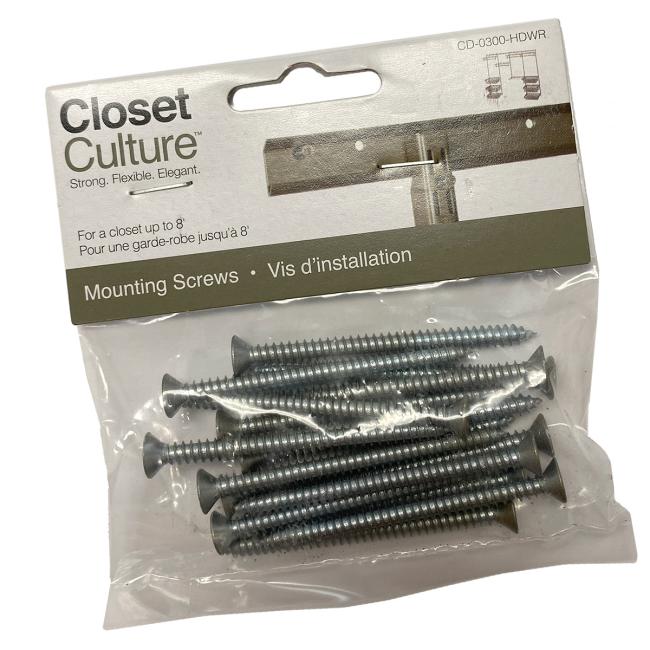 Closet Organizers & Accessories |  Hardware Pack/Mounting Screws – (Champagne Nickel) Closet Organizers & Accessories Closet Organizers & Accessories