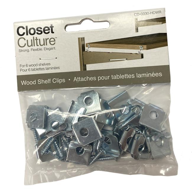 Closet Organizers & Accessories |  Shelf Hardware Pack/Shelf Clips – (Champagne Nickel) Closet Organizers & Accessories Closet Organizers & Accessories