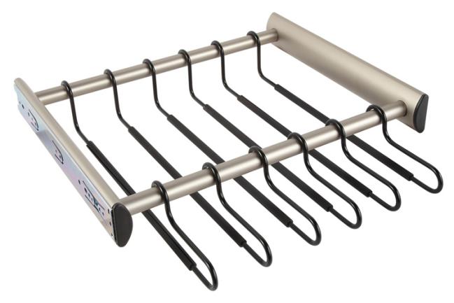 Closet Organizers & Accessories |  Synergy 18″ (457mm) Closet Pants Rack –  12 Hangers Closet Organizers & Accessories Chrome-Polished/Nickel-Satin