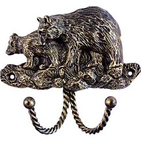 Decorative & Functional Hooks |  3-1/2″ (89mm) Black Bears Hook (Bronzed Black) Decorative & Functional Hooks Decorative & Functional Hooks