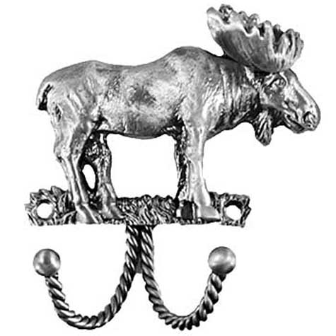 Decorative & Functional Hooks |  3-1/2″ (89mm) Moose Hook (Pewter) Decorative & Functional Hooks Decorative & Functional Hooks