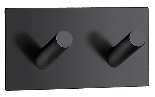 Decorative & Functional Hooks |  3-1/2″ (89mm) Self-Adhesive Double Hook (Matte Black) Decorative & Functional Hooks Decorative & Functional Hooks