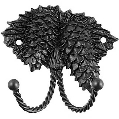 Decorative & Functional Hooks |  3″ (76mm) Pinecone Hook (Black) Decorative & Functional Hooks Decorative & Functional Hooks