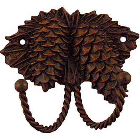 Decorative & Functional Hooks |  3″ (76mm) Pinecone Hook (Rust) Decorative & Functional Hooks Decorative & Functional Hooks