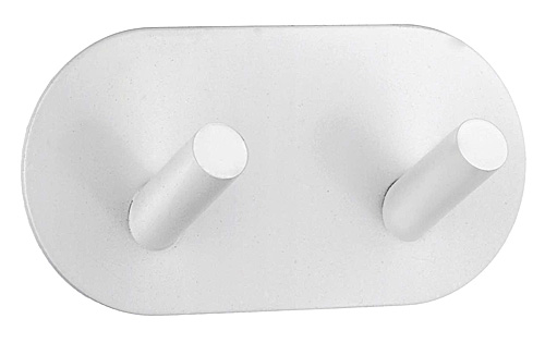 Decorative & Functional Hooks |  3-7/8″ (98mm) Self-Adhesive Double Hook (Matte White) Decorative & Functional Hooks Decorative & Functional Hooks