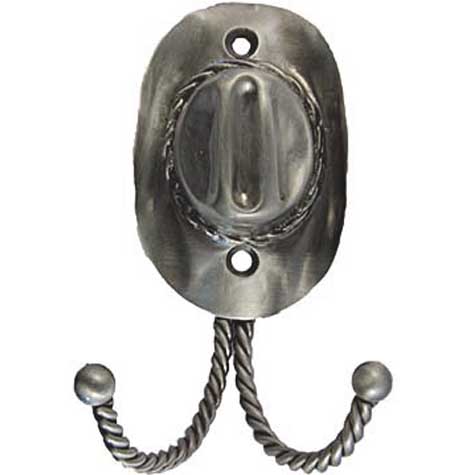 Decorative & Functional Hooks |  4″ (102mm) Cowboy Hat Hook (Pewter) Decorative & Functional Hooks Decorative & Functional Hooks