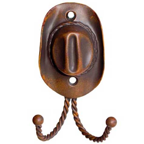 Decorative & Functional Hooks |  4″ (102mm) Cowboy Hat Hook (Rust) Decorative & Functional Hooks Decorative & Functional Hooks