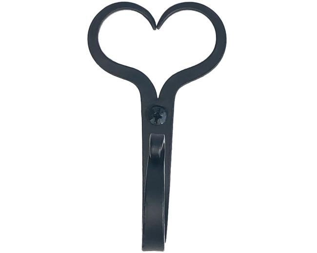 Decorative & Functional Hooks |  Forged 3-3/4″ (96mm) Split Heart Colonial Hook (Black) Home Decorative & Functional Hooks