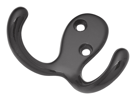 Decorative & Functional Hooks |  Hardware Double Utility Coat Hook – EACH (Black) Decorative & Functional Hooks Decorative & Functional Hooks