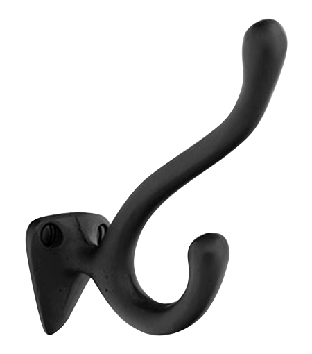 Decorative & Functional Hooks |  Sandcast Bronze Hook (Flat Black) Decorative & Functional Hooks Decorative & Functional Hooks