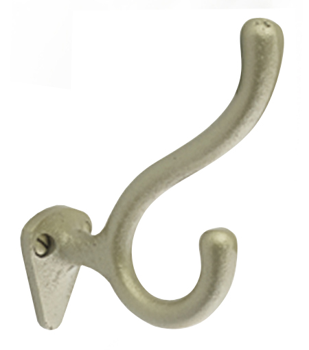 Decorative & Functional Hooks |  Sandcast Bronze Hook (Tumbled White Bronze) Decorative & Functional Hooks Decorative & Functional Hooks