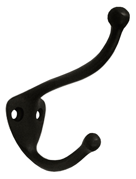 Decorative & Functional Hooks |  Solid Brass Coat & Hat Hook Decorative & Functional Hooks Black-Matte/Brass-Antique/Brass-Polished/Brass-Polished - Lifetime/Bronze-Oil Rubbed/Chrome-Polished/Chrome-Satin/Nickel-Antique/Nickel-Polished/Nickel-Satin