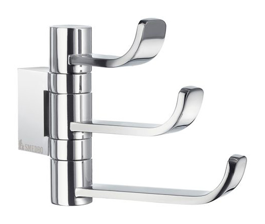 Decorative & Functional Hooks |  Swing Arm Triple Hook – (Polished Chrome) Decorative & Functional Hooks Decorative & Functional Hooks