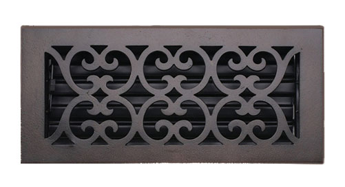 Decorative Grilles & Registers |  Cast Bronze Scroll Vent Floor Register – 10x3in. (Bronze Patina) Decorative Grilles & Registers Decorative Grilles & Registers