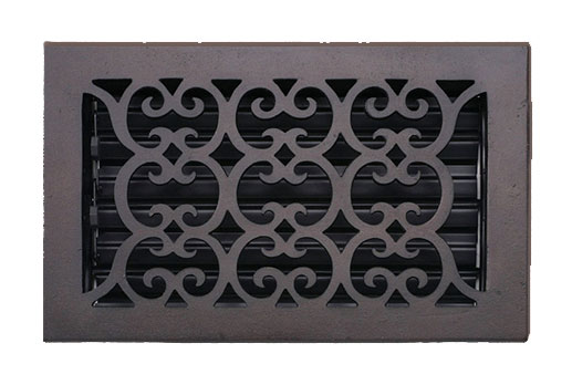 Decorative Grilles & Registers |  Cast Bronze Scroll Vent Floor Register – 6x10in. (Bronze Patina) Decorative Grilles & Registers Decorative Grilles & Registers