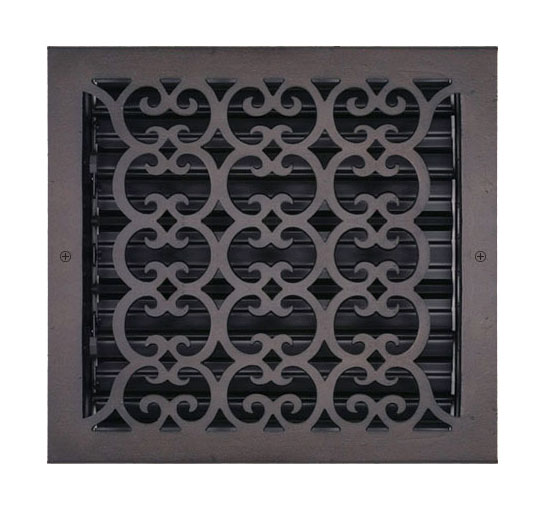 Decorative Grilles & Registers |  Cast Bronze Scroll Vent Wall Register – 10x10in. (Bronze Patina) Decorative Grilles & Registers Decorative Grilles & Registers