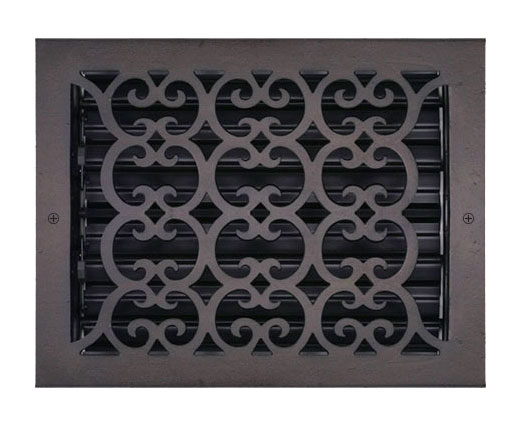 Decorative Grilles & Registers |  Cast Bronze Scroll Vent Wall Register – 10x8in. (Bronze Patina) Decorative Grilles & Registers Decorative Grilles & Registers