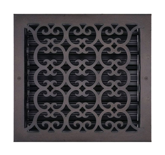 Decorative Grilles & Registers |  Cast Bronze Scroll Vent Wall Register – 12x12in. (Bronze Patina) Decorative Grilles & Registers Decorative Grilles & Registers