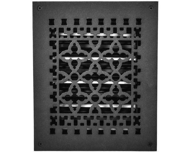 Decorative Grilles & Registers |  Cast Iron Air Register with Screws and Holes – 10x8in. (Black) Decorative Grilles & Registers Decorative Grilles & Registers