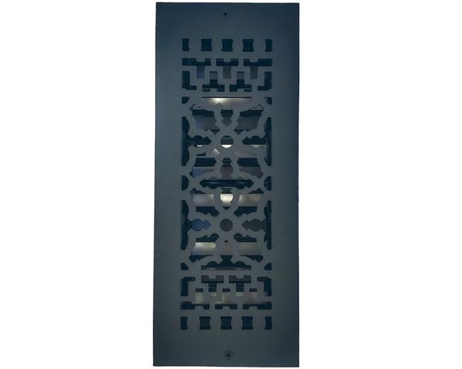 Decorative Grilles & Registers |  Cast Iron Air Register with Screws and Holes – 12x4in. (Black) Decorative Grilles & Registers Decorative Grilles & Registers