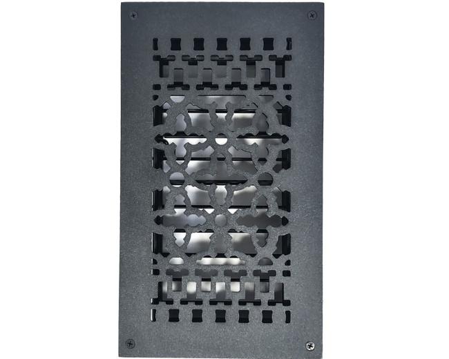 Decorative Grilles & Registers |  Cast Iron Air Register with Screws and Holes – 12x6in. (Black) Decorative Grilles & Registers Decorative Grilles & Registers