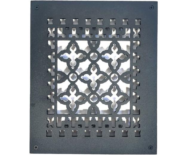 Decorative Grilles & Registers |  Cast Iron Grille with Screws and Holes – 10x8in. (Black) Decorative Grilles & Registers Decorative Grilles & Registers