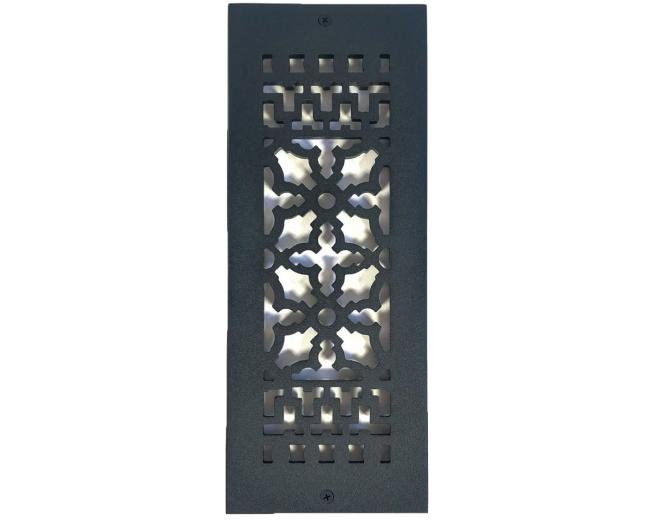 Decorative Grilles & Registers |  Cast Iron Grille with Screws and Holes – 12x4in. (Black) Decorative Grilles & Registers Decorative Grilles & Registers