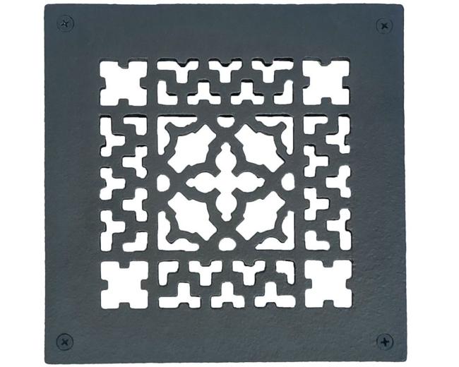 Decorative Grilles & Registers |  Cast Iron Grille with Screws and Holes – 6x6in. (Black) Decorative Grilles & Registers Decorative Grilles & Registers