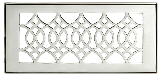 Decorative Grilles & Registers |  Floor Register – 10 x 4in. (Polished Nickel) Home Decorative Grilles & Registers