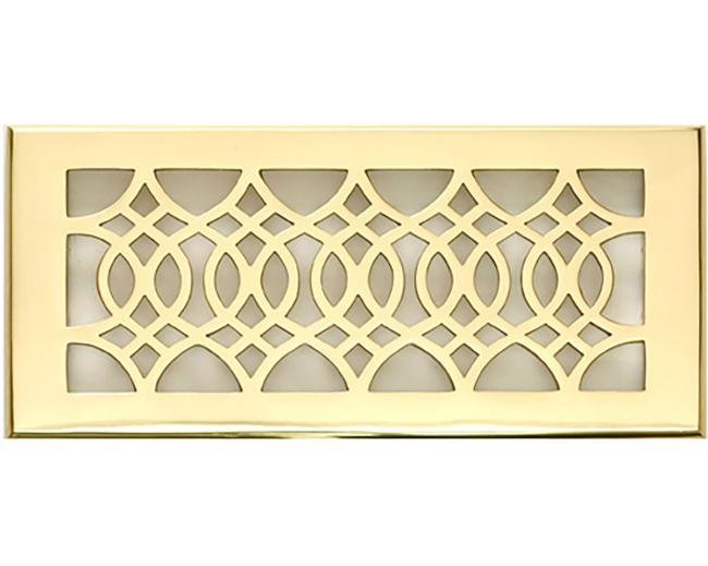 Decorative Grilles & Registers |  Floor Register – 12 x 4in. (Polished Brass Lacquered) Decorative Grilles & Registers Decorative Grilles & Registers