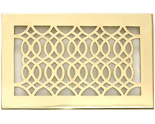 Decorative Grilles & Registers |  Floor Register – 12 x 6in. (Polished Brass Lacquered) Decorative Grilles & Registers Decorative Grilles & Registers