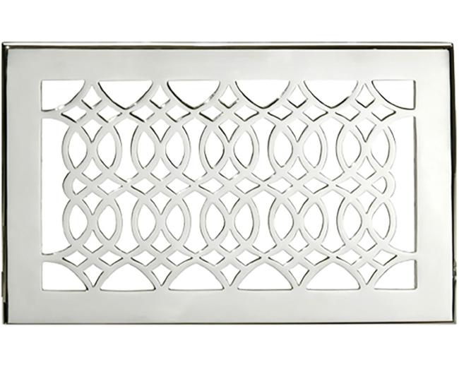 Decorative Grilles & Registers |  Floor Register – 12 x 6in. (Polished Nickel) Decorative Grilles & Registers Decorative Grilles & Registers