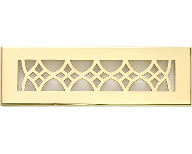 Decorative Grilles & Registers |  Floor Register – 14 x 2-1/4in. (Polished Brass Lacquered) Decorative Grilles & Registers Decorative Grilles & Registers