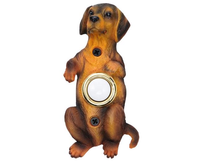 Doorbell Buttons |  Hand Painted Begging Dachshund Doorbell Button – (Brown) Doorbell Buttons Doorbell Buttons