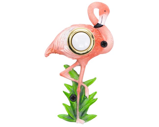 Doorbell Buttons |  Hand Painted Flamingo Doorbell Button – (Pink) Doorbell Buttons Doorbell Buttons