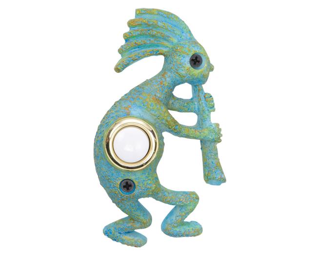 Doorbell Buttons |  Hand Painted Kokopelli Doorbell Button – (Blue) Doorbell Buttons Doorbell Buttons