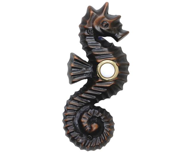 Doorbell Buttons |  Solid Brass Seahorse Doorbell Button Doorbell Buttons Black/Brass-Antique/Bronze-Oil Rubbed/Pewter