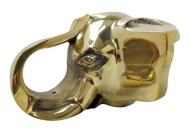 Handrail & Arm Rail Brackets |  Elephant Head Bracket for 2″ Diameter Tubing (Unlacquered Polished Brass) Handrail & Arm Rail Brackets Handrail & Arm Rail Brackets