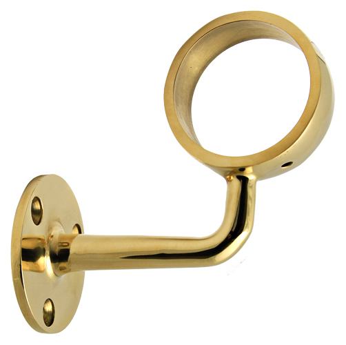 Handrail & Arm Rail Brackets |  Hand Rail Bracket for 2″ Diameter Tubing (Unlacquered Polished Brass) Handrail & Arm Rail Brackets Handrail & Arm Rail Brackets