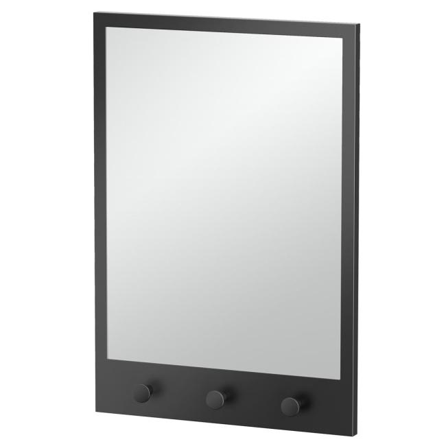 Home Accents |  20″ (508mm) x 29″ (737mm) Decor Mirror w/Hooks (Matte Black) Home Home Accents