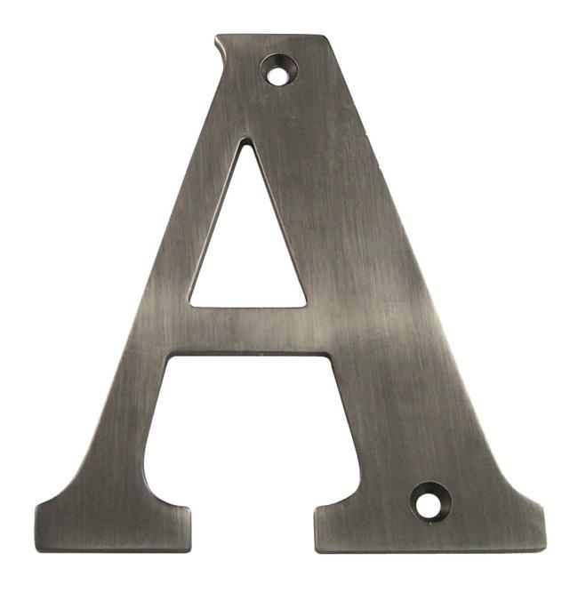 House Numbers, Letters & Address Plaques |  4″ (102mm) Solid Brass House Letters – (Antique Nickel) Home House Numbers, Letters & Address Plaques