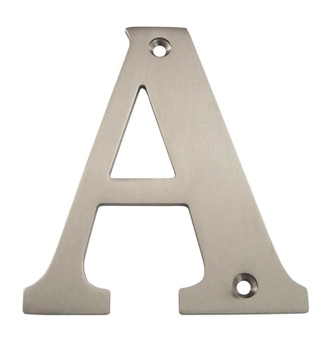 House Numbers, Letters & Address Plaques |  4″ (102mm) Solid Brass House Letters – (Satin Nickel) Home House Numbers, Letters & Address Plaques