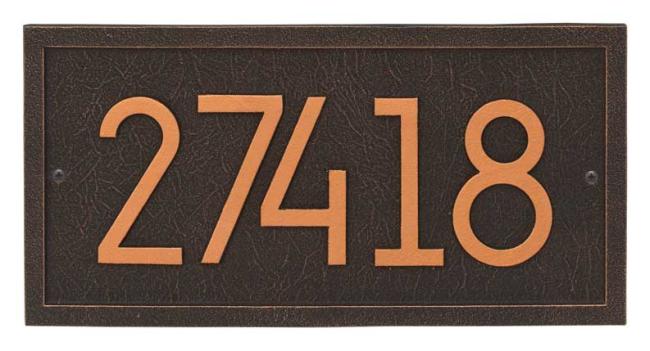 House Numbers, Letters & Address Plaques |  Rectangle Modern Address Plaque Home Aged Bronze-Gold/Black-Silver/Coastal Clay/Coastal Green/Oil Rubbed Bronze/Pewter-Silver/White-Black