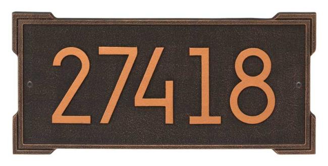 House Numbers, Letters & Address Plaques |  Roanoke Modern Address Plaque Home Aged Bronze-Gold/Black-Silver/Bronze-Oil Rubbed/Coastal Clay/Coastal Green/Pewter-Silver/White-Black