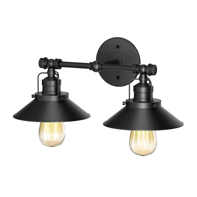 Lighting Sconces |  Modern Farmhouse Double Light Sconce (Matte Black) Home Lighting Sconces