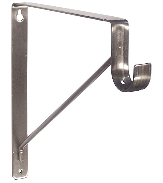 Shelf Brackets & Supports |  11″ (279mm)  Shelf and Closet Rod Bracket – Accepts up to a  1-1/2″ Round Rod – EACH (Satin Stainless Steel) Closet Organizers & Accessories Closet Organizers & Accessories