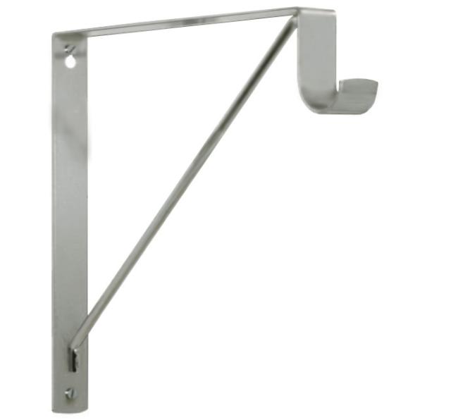 Shelf Brackets & Supports |  11″ (279mm) Shelf and Closet Rod Bracket –  For Round Rods – EACH (Satin Nickel) Closet Organizers & Accessories Closet Organizers & Accessories