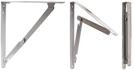 Shelf Brackets & Supports |  8in. Folding Shelf Bracket – PAIR (Gray) Home Shelf Brackets & Supports