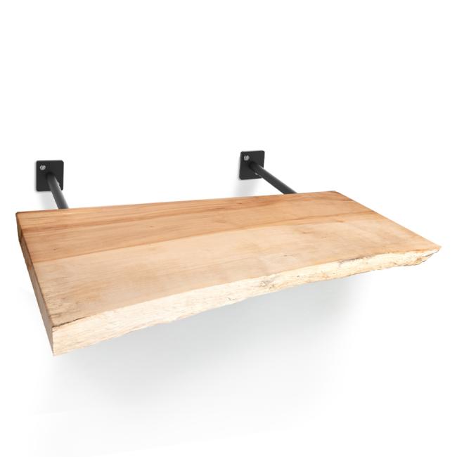 Shelf Brackets & Supports |  Federal Brace 12″ (305mm) x 24″ (610mm) Maple Live Edge Floating Shelf Kit – EACH (Unfinished) Home Shelf Brackets & Supports